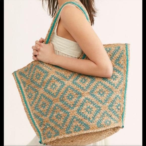 Free People Handbags - Free People Eva Printed Jute Tote